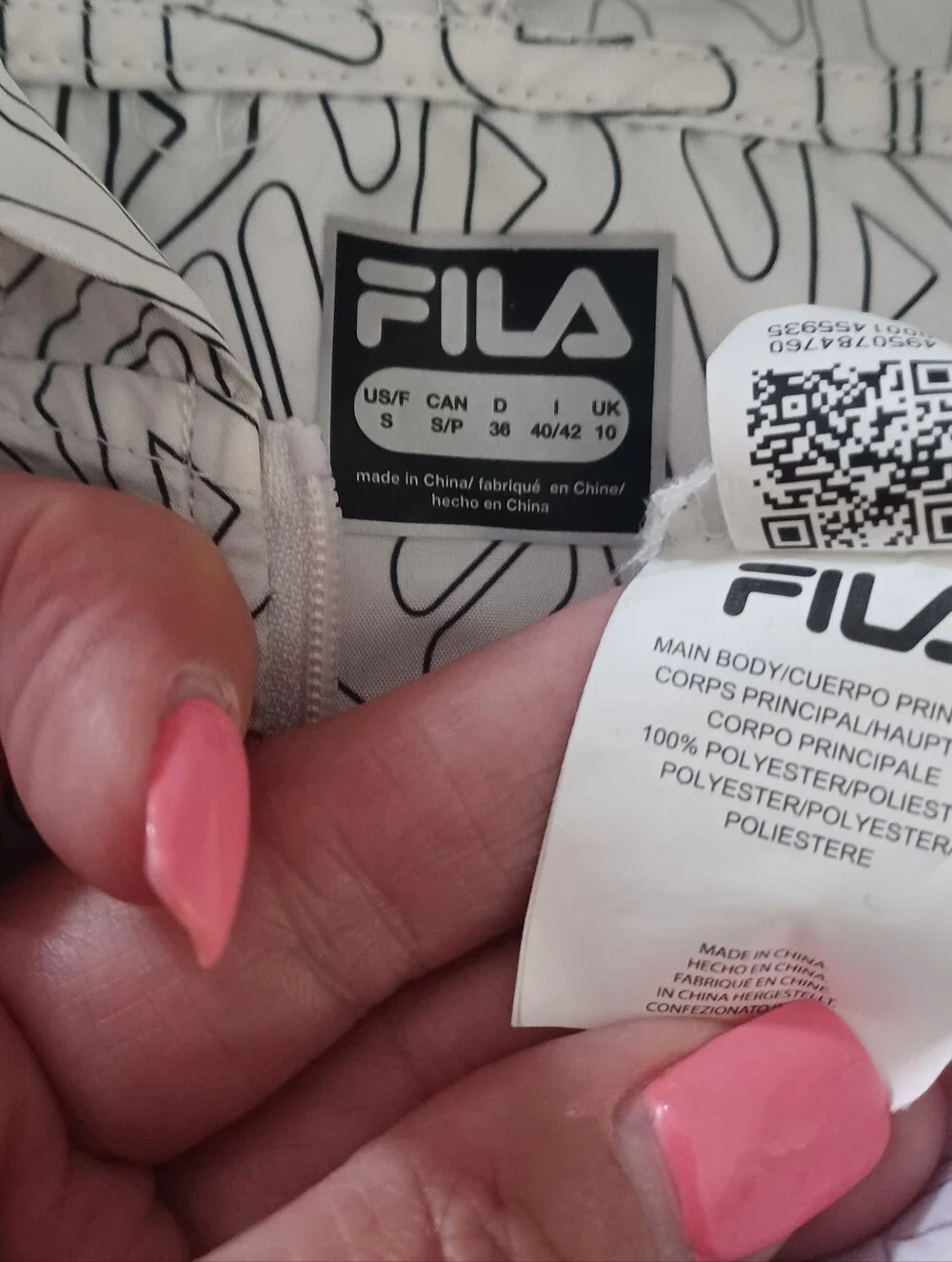 Fila Logo Print Windbreaker Jacket Sz S